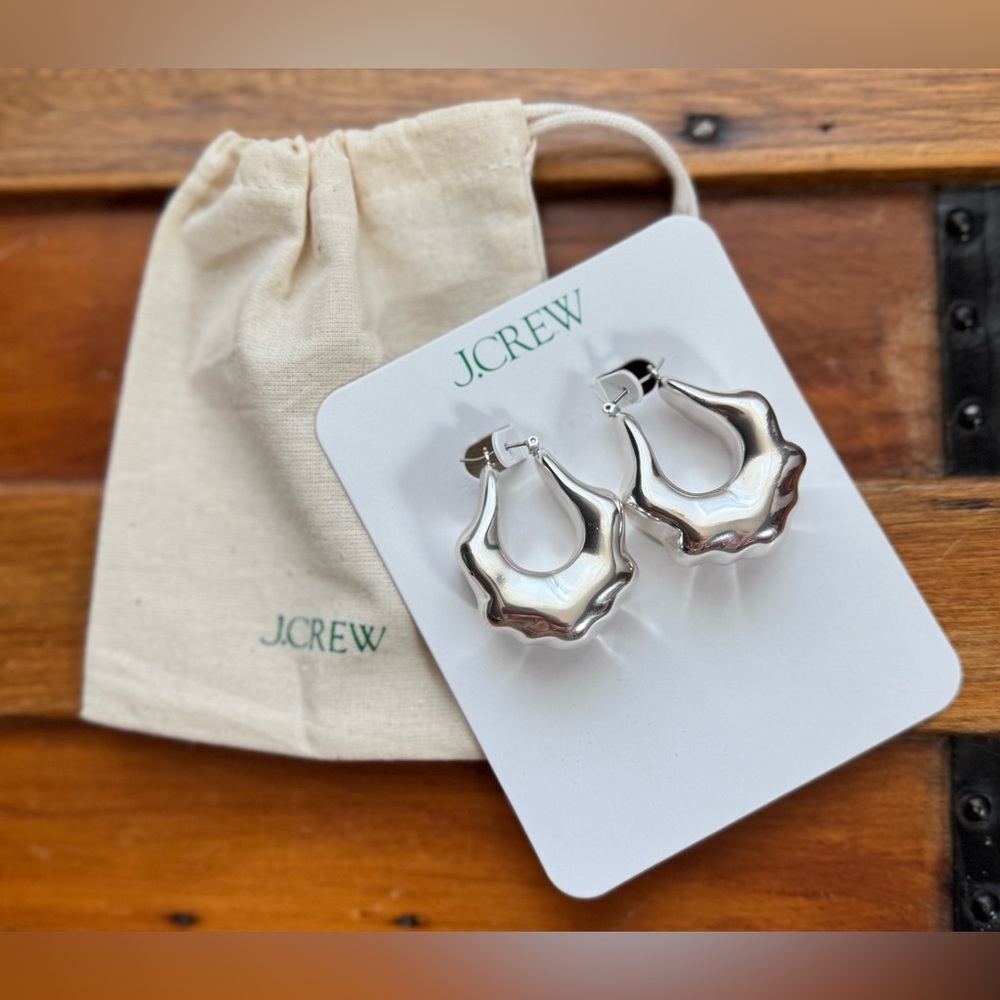 J. Crew Sculpted Silver Earrings - Picture 6 of 6